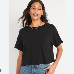 A New Day Cropped Black Pocket Tee XXL